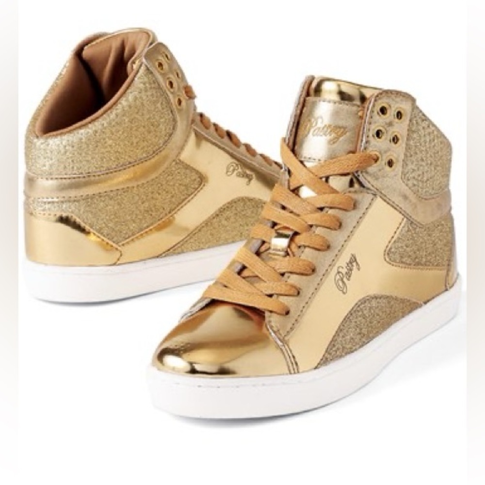 Pastry Men’s Gold Sparkle Sneakers, Size 9, 10, 11